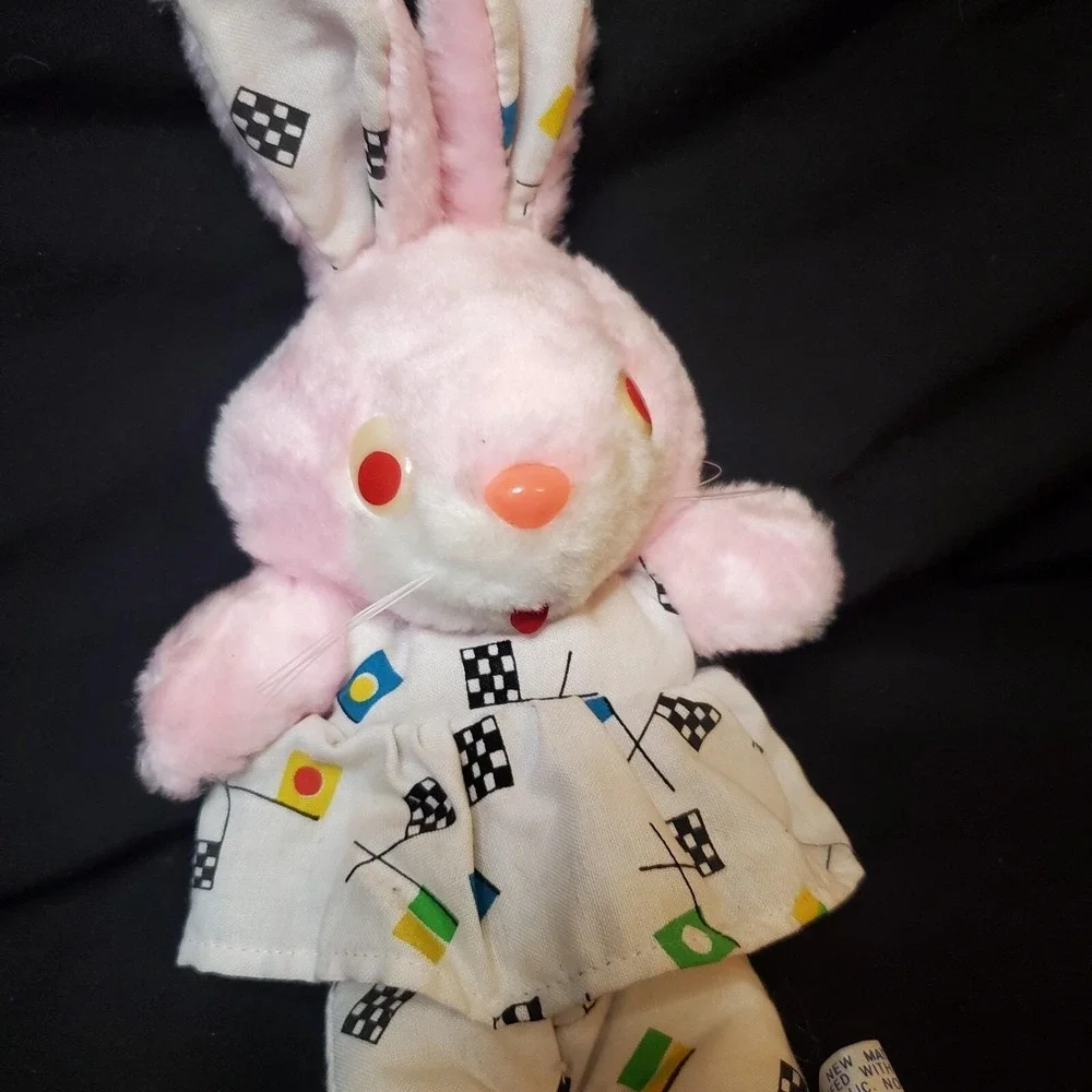 VTG Pink Racecar Checkered Flag Dress 12